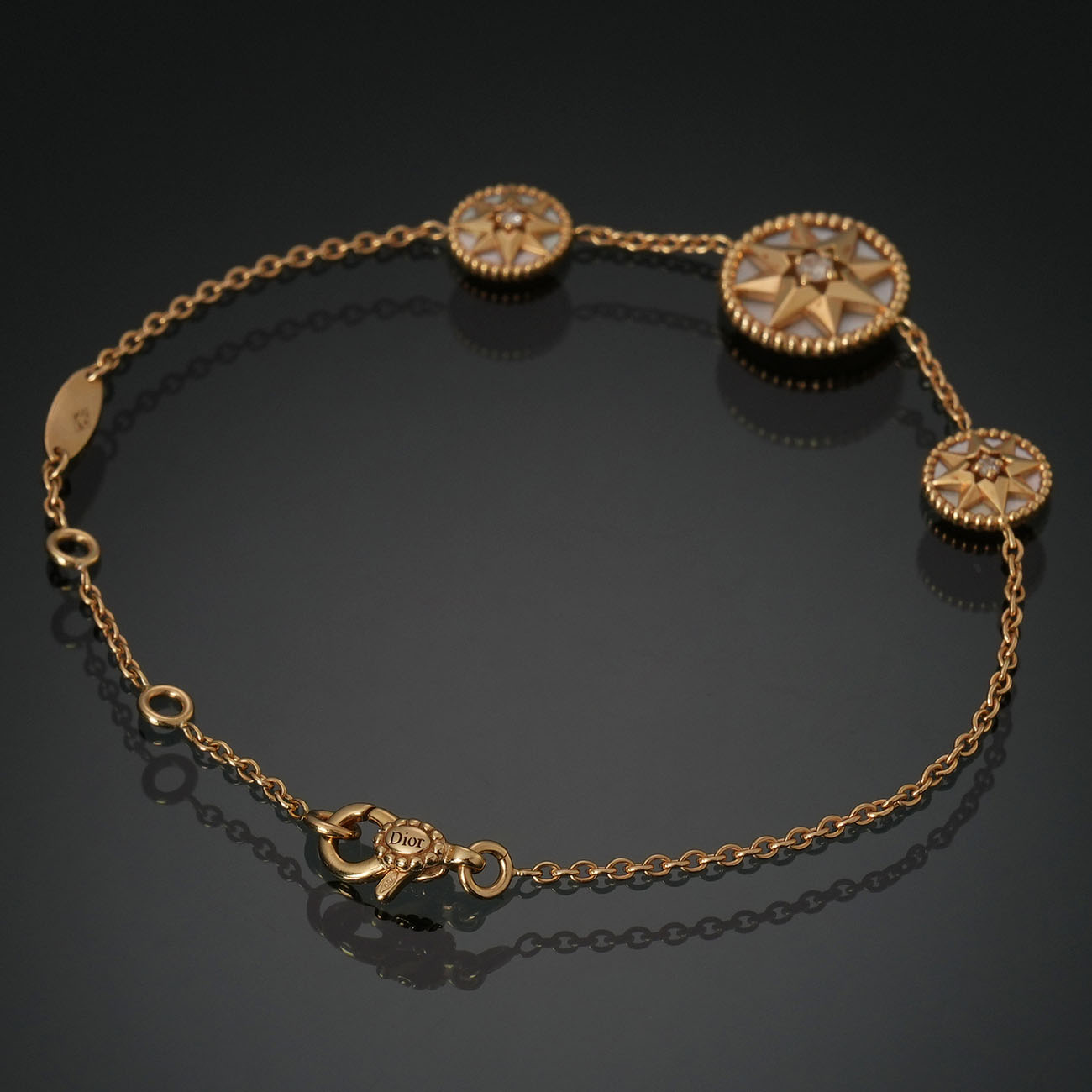 CHRISTIAN DIOR(USED)디올 로즈 드 방 자개 브레이슬릿 JRDV95147